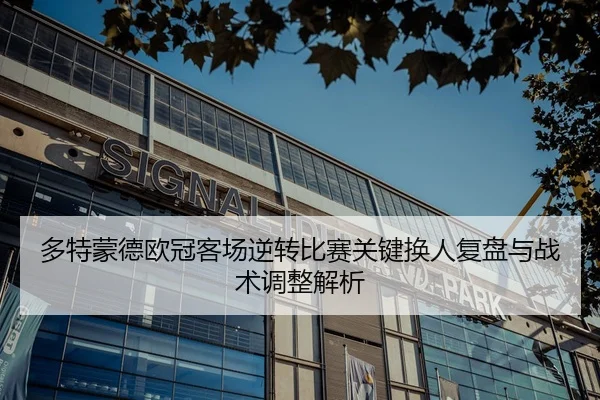 多特蒙德欧冠客场逆转比赛关键换人复盘与战术调整解析